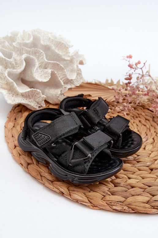 Sandales enfant à attaches adhésives couleur noir Orretta