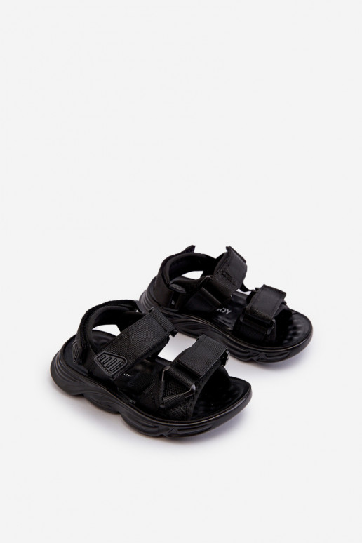 Sandales enfant à attaches adhésives couleur noir Orretta