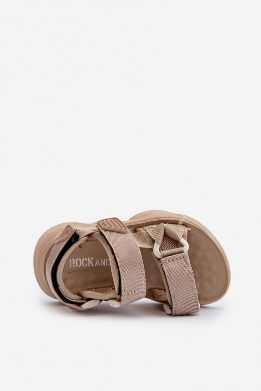 Sandale enfant avec attaches adhésives beige Orretta Sandale enfant avec attaches adhésives beige Orretta