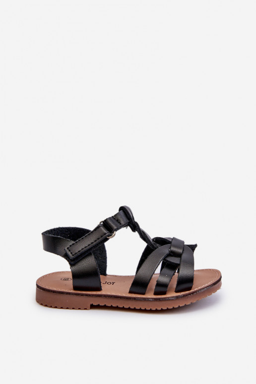 Sandales pour enfants à fermetures adhésives de couleur noire Marimona