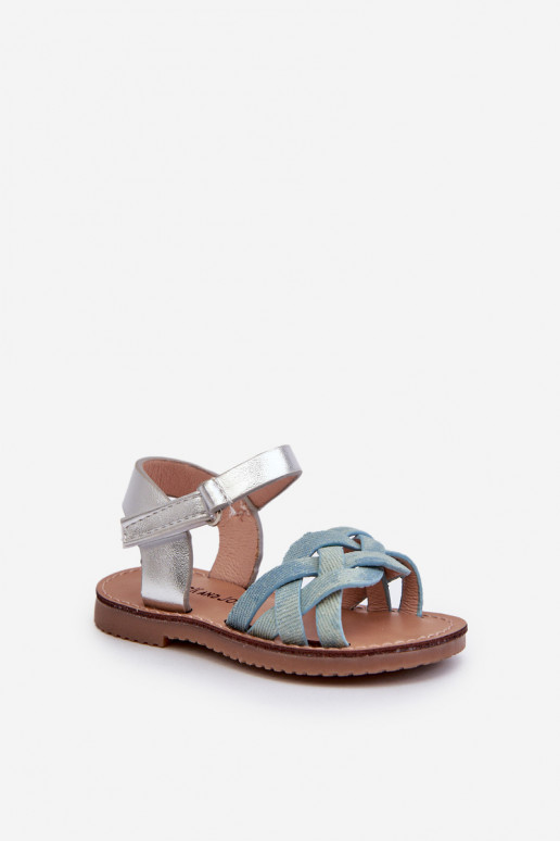 sandales Enfants avec attaches adhésives Z Przeplatającymi Się Paseczkami couleur bleu Dianttha