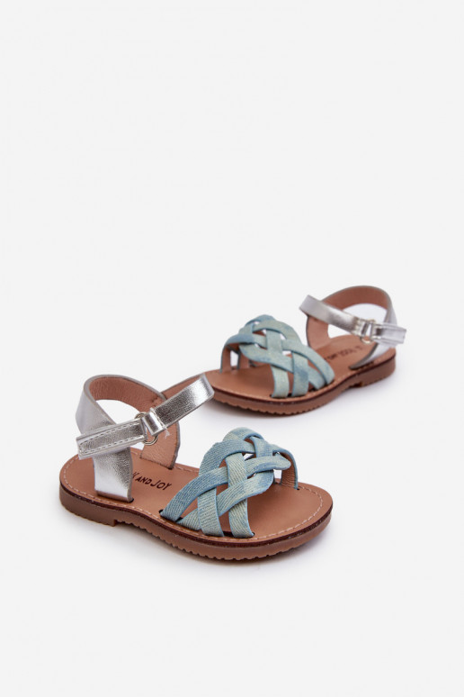 sandales Enfants avec attaches adhésives Z Przeplatającymi Się Paseczkami couleur bleu Dianttha
