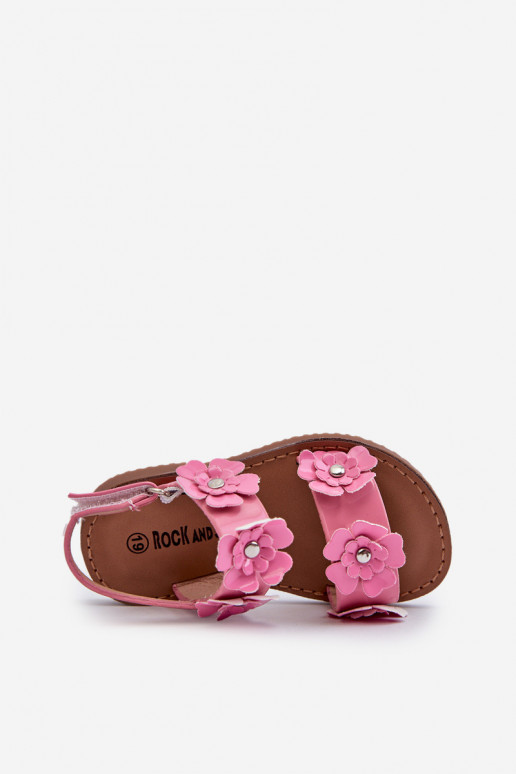 Sandales laquées Enfant Ozdobione à motifs floraux rose Tinette Sandales laquées Enfant Ozdobione à motifs floraux rose Tinette