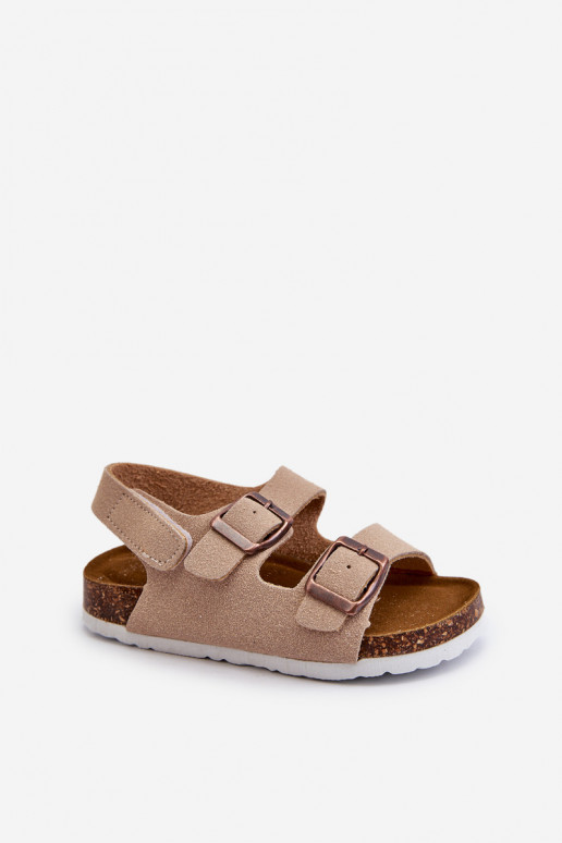 sandale Plateforme enfant avec attaches adhésives beige Rorria