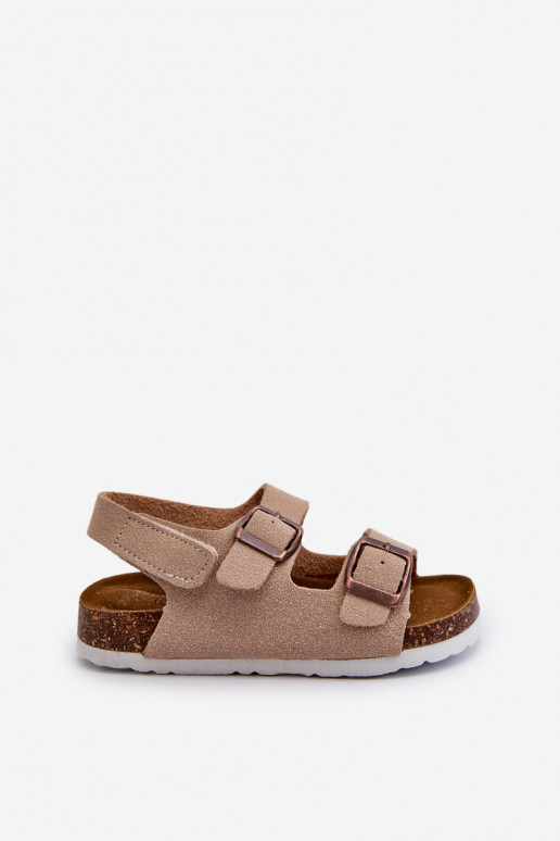 sandale Plateforme enfant avec attaches adhésives beige Rorria