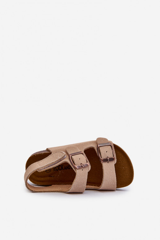sandale Plateforme enfant avec attaches adhésives beige Rorria