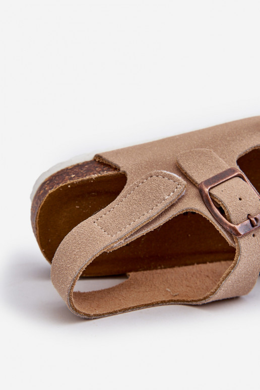 sandale Plateforme enfant avec attaches adhésives beige Rorria