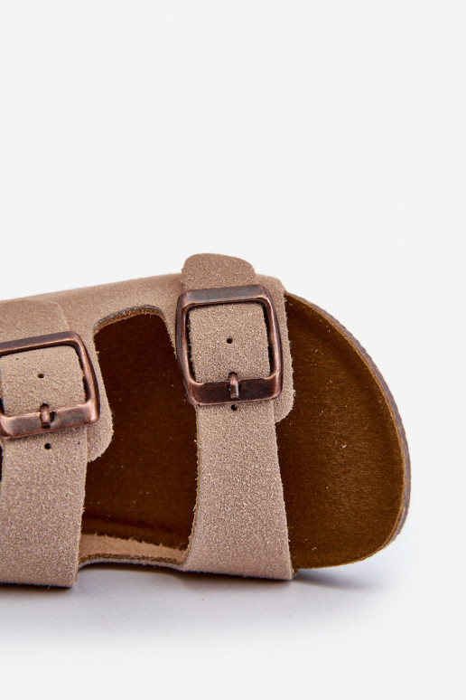 sandale Plateforme enfant avec attaches adhésives beige Rorria