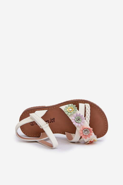 sandales Enfant à fermetures adhésives Avec fleurs en blanc Netalee