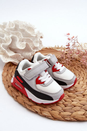 Baskets enfant modèle chaussures à fermetures adhésives couleur rouge Krissandra