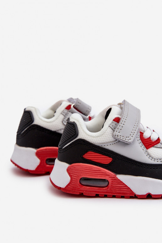 Baskets enfant modèle chaussures à fermetures adhésives couleur rouge Krissandra