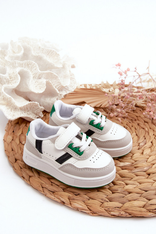 Chaussures de sport pour enfants du modèle classique couleur blanc-vert Marlin