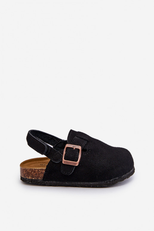 Chaussons Enfants avec plateforme de couleur noire Vulagia