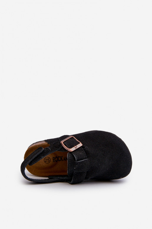 Chaussons Enfants avec plateforme de couleur noire Vulagia