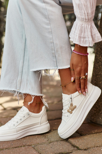 chaussures de loisirs chaussures de sport avec plateforme avec ornements couleur blanche Vinceza 13613 2