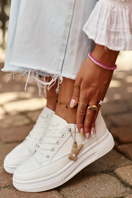 chaussures de loisirs chaussures de sport avec plateforme avec ornements couleur blanche Vinceza 13613