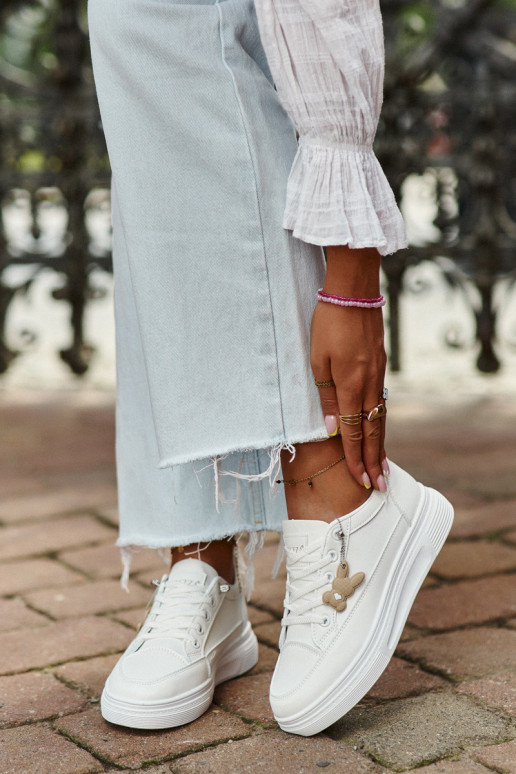 chaussures de loisirs chaussures de sport avec plateforme avec ornements couleur blanche Vinceza 13613