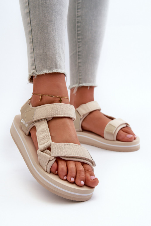 Sandales plateforme femme Big Star NN274A535 beige