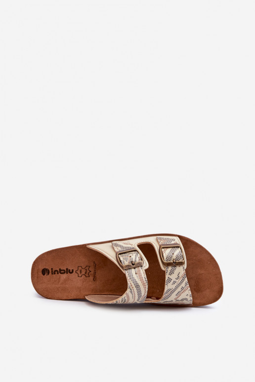 Chaussons confortables pour femmes avec boucles Inblu CP000045 couleur or