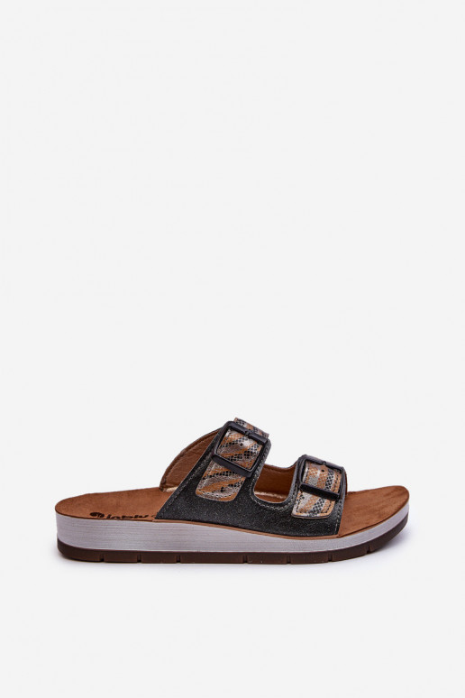 Chaussons confortables pour femmes avec boucles Inblu CP000045 noir