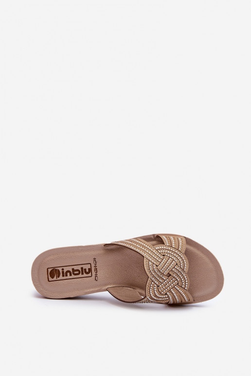 Chaussons confortables pour femmes aux yeux pétillants Inblu BV000037 beige Chaussons confortables pour femmes aux yeux pétillants Inblu BV000037 beige