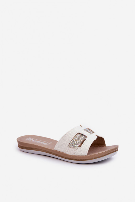 Chaussons brillants confortables Inblu BA000050 blanc