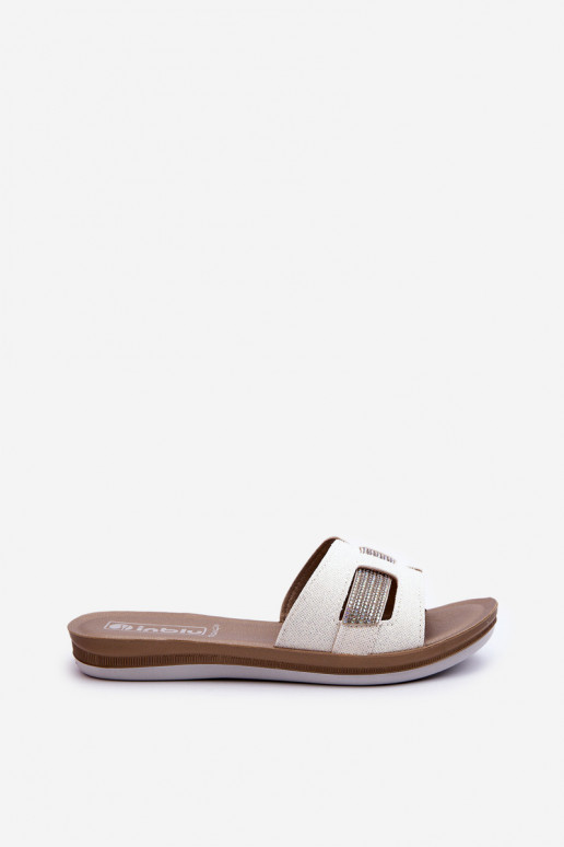 Chaussons brillants confortables Inblu BA000050 blanc