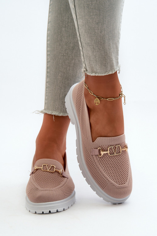 Mocassins femme à talons larges Ze couleur or Detalem couleur rose Limentia Mocassins femme à talons larges Ze couleur or Detalem couleur rose Limentia