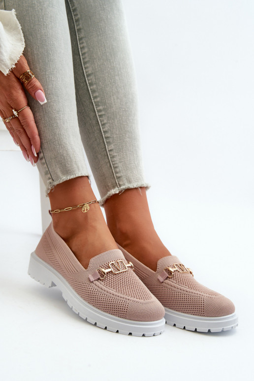 Mocassins femme à talons larges Ze couleur or Detalem couleur rose Limentia Mocassins femme à talons larges Ze couleur or Detalem couleur rose Limentia