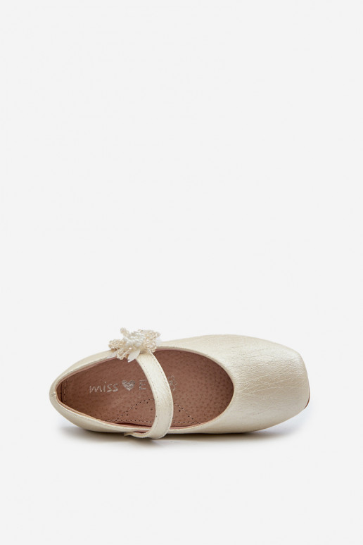avec ballerines pailletées Enfant avec attaches adhésives beige Jeylin