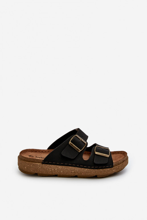 Easy Chaussons confortables Homme avec boucles Inblu MT000016 couleur noir Easy Chaussons confortables Homme avec boucles Inblu MT000016 couleur noir