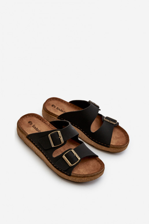 Easy Chaussons confortables Homme avec boucles Inblu MT000016 couleur noir Easy Chaussons confortables Homme avec boucles Inblu MT000016 couleur noir