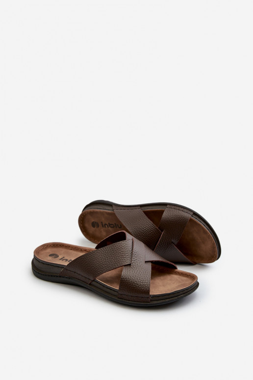 Chaussons légers confortables en cuir écologique Inblu GV00001I marron Chaussons légers confortables en cuir écologique Inblu GV00001I marron