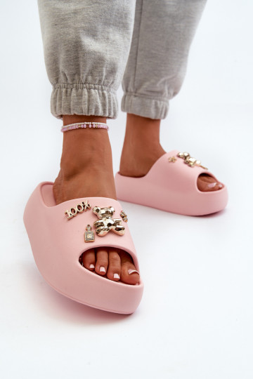 Chaussons femme Lengwa Chaussons légers avec de beaux détails de couleur rose Orchia