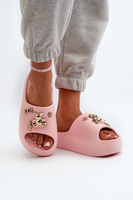 Chaussons femme Lengwa Chaussons légers avec de beaux détails de couleur rose Orchia