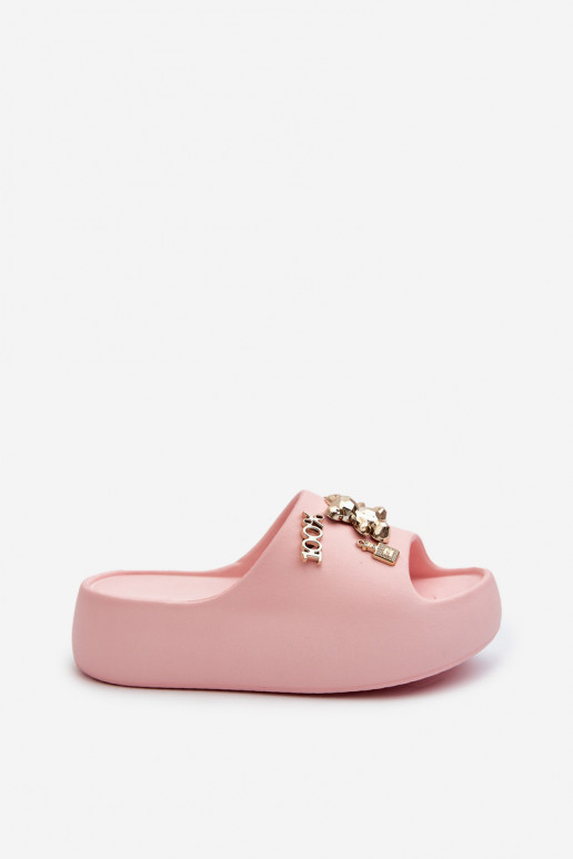 Chaussons femme Lengwa Chaussons légers avec de beaux détails de couleur rose Orchia