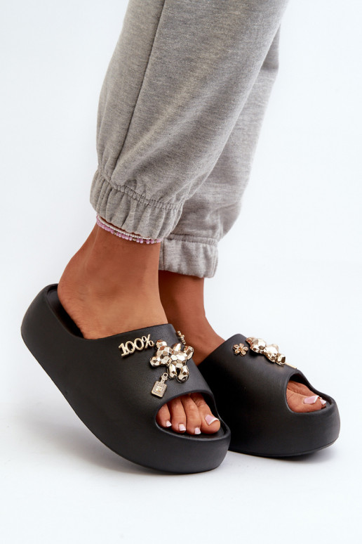 Chaussons femme Lengwa Chaussons légers avec de beaux détails de couleur noir Orchia Chaussons femme Lengwa Chaussons légers avec de beaux détails de couleur noir Orchia
