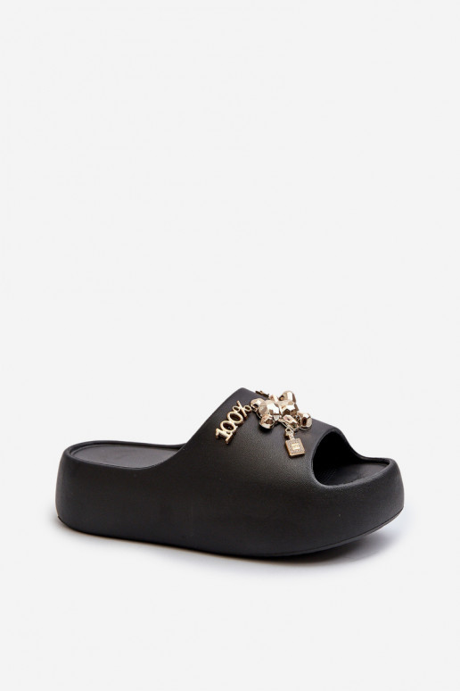 Chaussons femme Lengwa Chaussons légers avec de beaux détails de couleur noir Orchia Chaussons femme Lengwa Chaussons légers avec de beaux détails de couleur noir Orchia