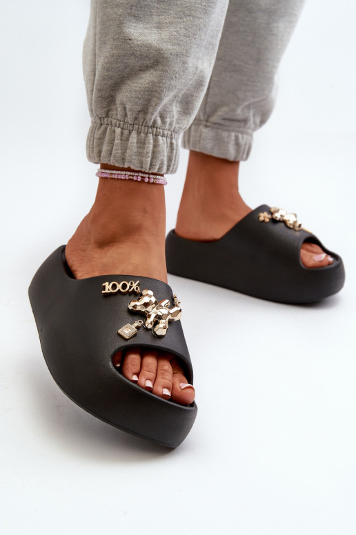 Chaussons femme Lengwa Chaussons légers avec de beaux détails de couleur noir Orchia Chaussons femme Lengwa Chaussons légers avec de beaux détails de couleur noir Orchia