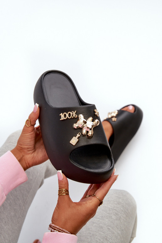 Chaussons femme Lengwa Chaussons légers avec de beaux détails de couleur noir Orchia Chaussons femme Lengwa Chaussons légers avec de beaux détails de couleur noir Orchia