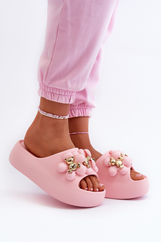 Chaussons Femme Chaussons légers avec de beaux détails à semelle massive en rose Bremavia Chaussons Femme Chaussons légers avec de beaux détails à semelle massive en rose Bremavia