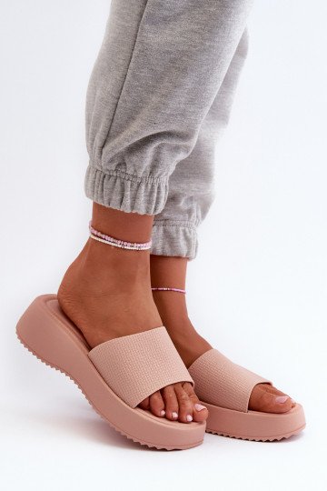 Chaussons femme à plateforme I Koturnie rose Vimarils 2