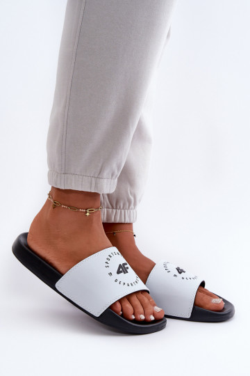 Chaussons Femme 4FMM00FFLIF044A-10S Blanc-noir 2