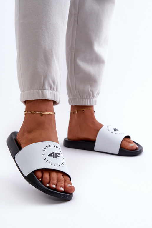 Chaussons Femme 4FMM00FFLIF044A-10S Blanc-noir