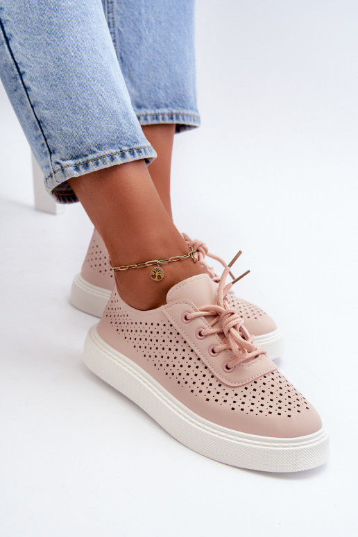avec des éléments ajourés chaussures de loisirs modèle baskets chaussures à plateforme couleur rose Tanvi avec des éléments ajourés chaussures de loisirs modèle baskets chaussures à plateforme couleur rose Tanvi