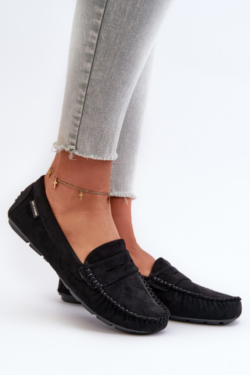 mocassins pour femmes Z en éco-daim couleur noir Rerceria 2