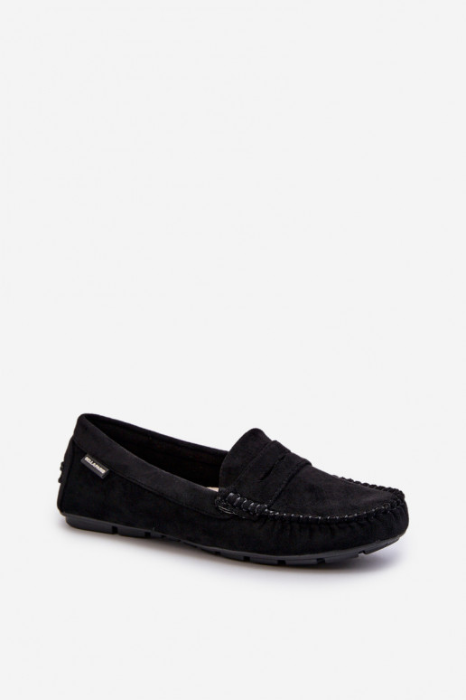 mocassins pour femmes Z en éco-daim couleur noir Rerceria