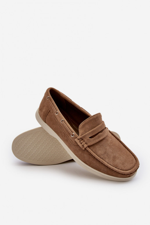 Mocassins pour hommes Z en éco-daim beige Rivanell Mocassins pour hommes Z en éco-daim beige Rivanell
