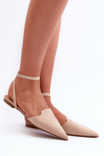 ballerines avec rubans en éco-daim Z Chaussures à bout pointu beige Ellesara 2