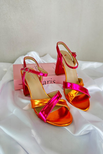 Sandales à talons élégantes en simili cuir rose Abilica 2